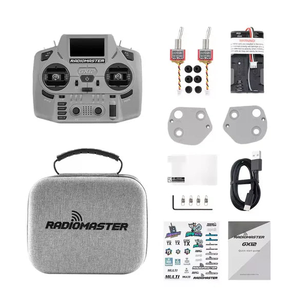 RadioMaster GX12 Crush ExpressLRS Radio Controller 1000Hz CNC Hall Gimbal Dual Band 16CH Transmitter for FPV Drones - RC Radio Controller | FUNYAT