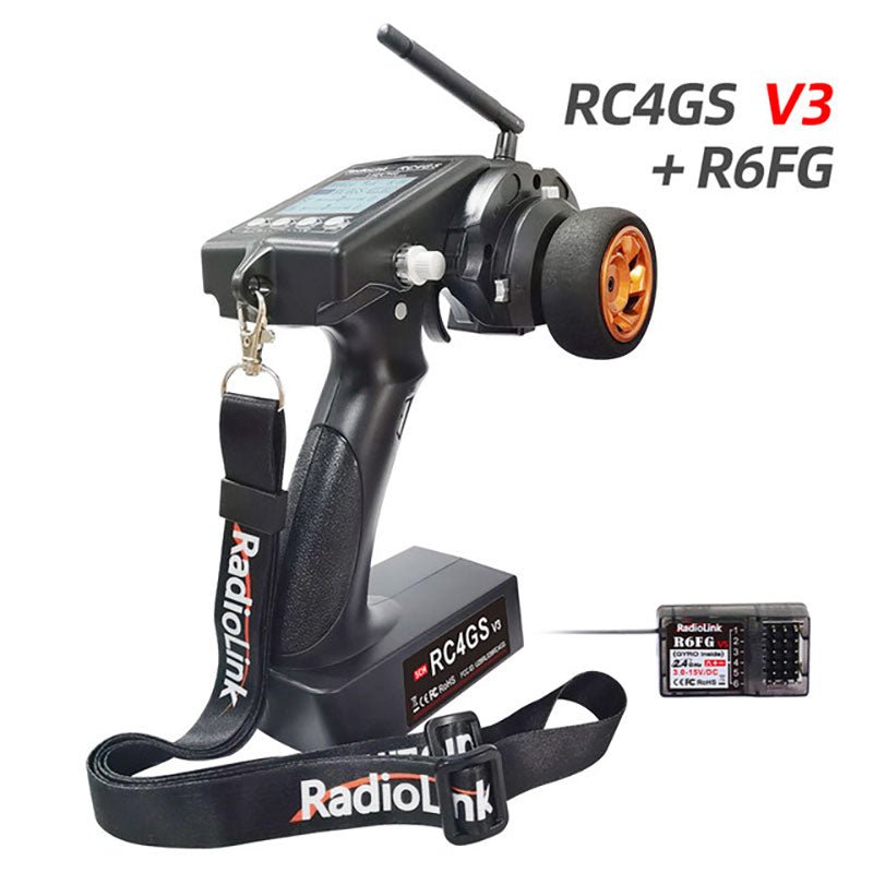 Radiolink RC4GS V3 5 Channels RC Radio Transmitter and R6FG Receiver Gyro Integrated Remote Control for RC Car Boat