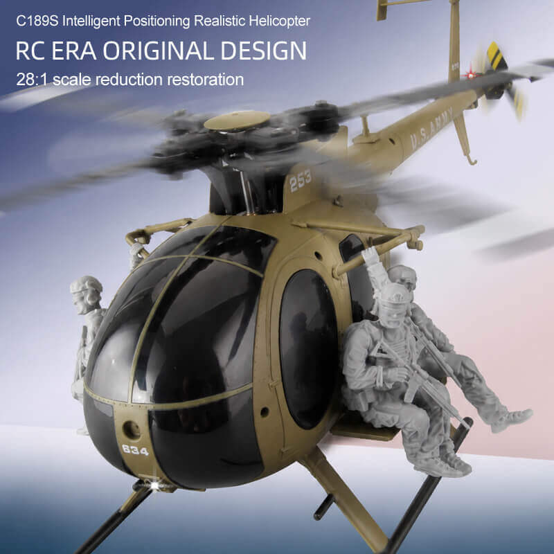 RCERA C189S MD500 military helicopter 2.4GHz remote controller 120-200m control range