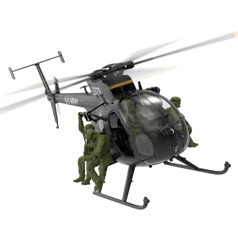 YUXIANG F118S MH-6 Little Bird 1/16 scale 250-class RC helicopter full body view