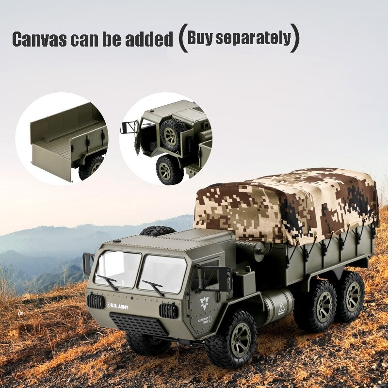 RC Truck FY004 Full Scale Wheeled Truck 1:12 Six Wheel Drive Cross Country Simulation Military Truck