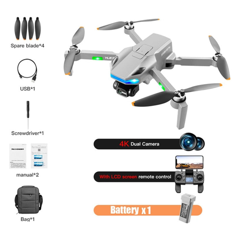 S135 Pro 4K Drone 3-Axis Gimbal 360° Obstacle Avoidance Brushless Foldable GPS 5G WiFi 4K ESC Dual Camera Quadcopter