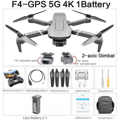 4K Drone 3-Axis Gimbal 360° Obstacle Avoidance F4S Professional Dual HD EIS Camera GPS 5G Wifi Brushless Quadcopter