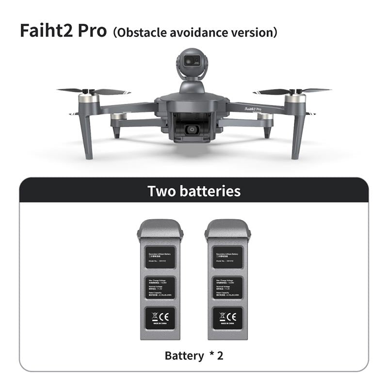 4K Drone Cfly Faith2 PRO 3-Axis Gimbal HD Camera 360° Rotating Radar Obstacle Avoidance Quadcopter