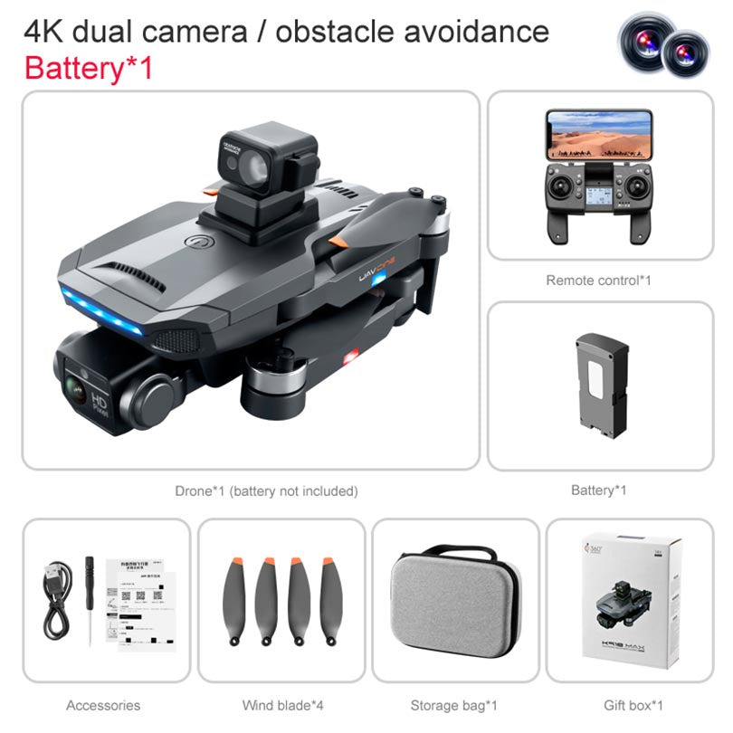 4K Drone K918 MAX Professional Obstacle Avoidance Dual HD Camera Brushless FPV 1.2KM GPS 5G Wifi Foldable Quadcopter