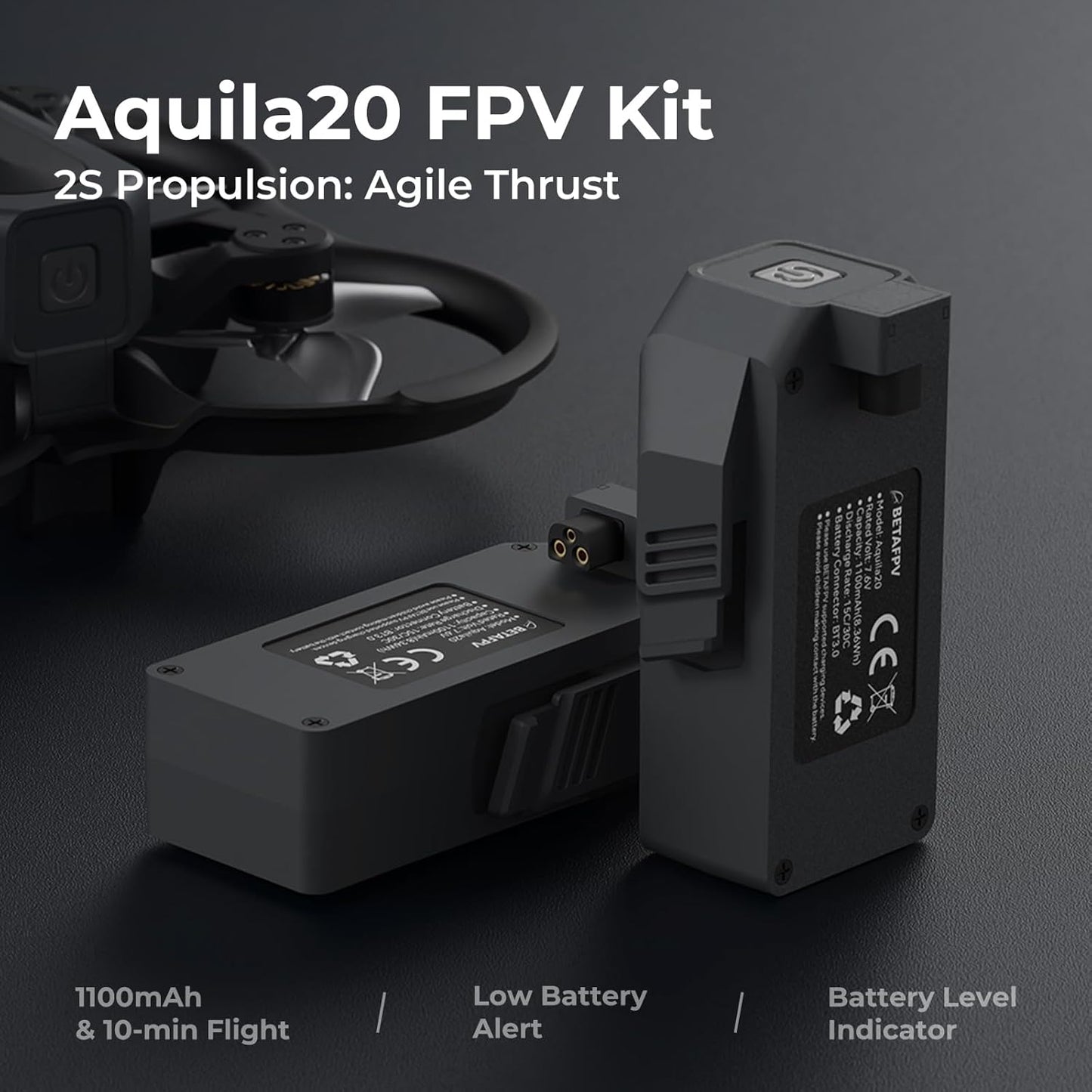 BETAFPV Aquila20 FPV RTF Kit — LiteRadio 4 SE, VR04 DVR Goggles, Altitude Hold, ELRS 2.4G | HD & Analog - FPV Drone | FUNYAT