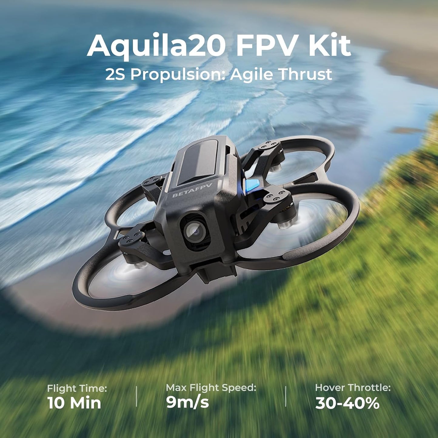 BETAFPV Aquila20 FPV RTF Kit — LiteRadio 4 SE, VR04 DVR Goggles, Altitude Hold, ELRS 2.4G | HD & Analog - FPV Drone | FUNYAT