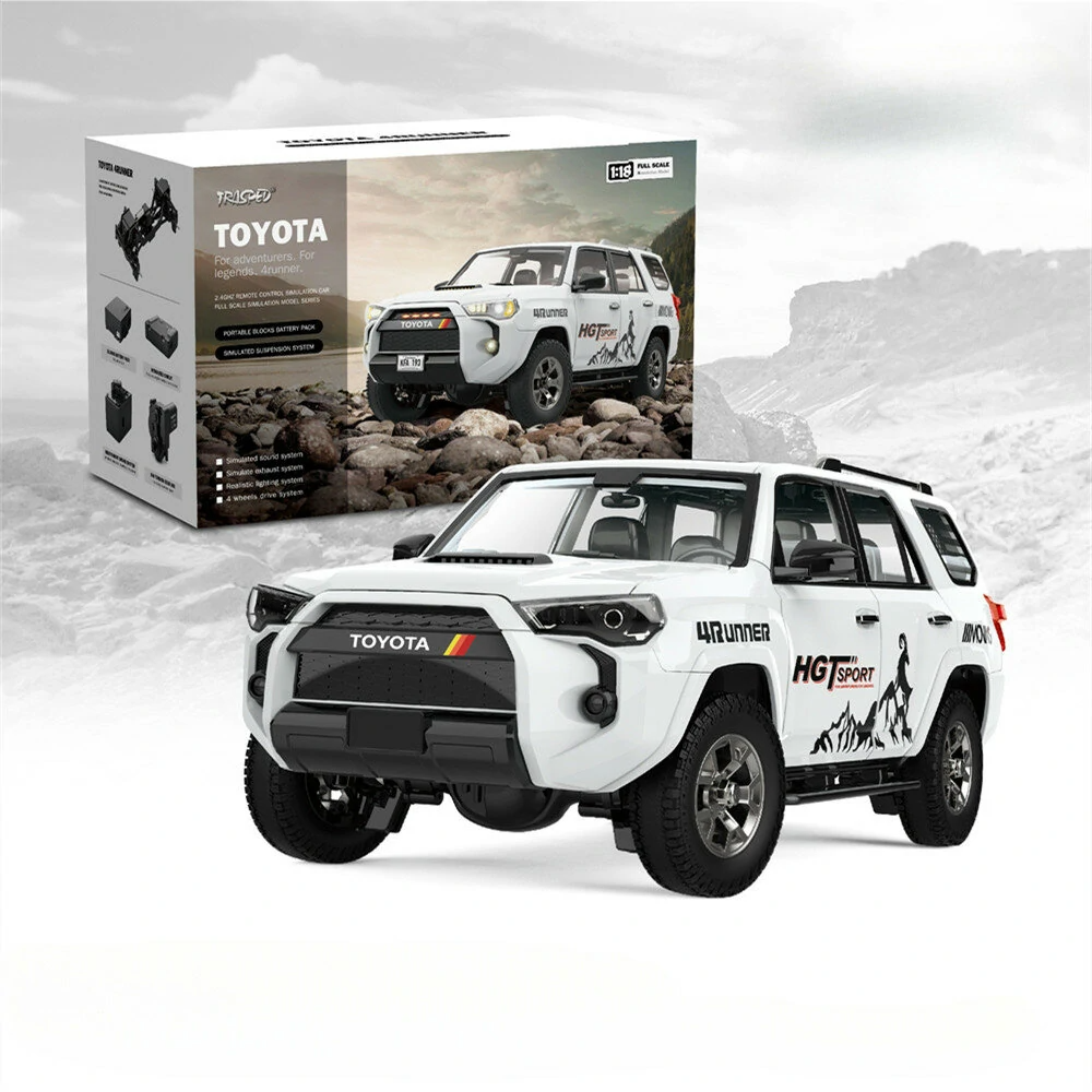 HG HG4-52 TRASPED 1/18 2.4G 4WD RC Car for TOYOTA 4RUNNER Rock Crawler LED Light Simulated Sound Off-Road Climbing Truck RTR Full Proportional Models Toys