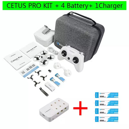 BETAFPV Cetus Pro FPV Kit VR02 Goggles Literadio2 SE Transmitter Brushless Motor FPV Drone Racing Kit Quadcopter Cetus Pro+550mAh Battery*4+6-Hole Charger - drone | FUNYAT