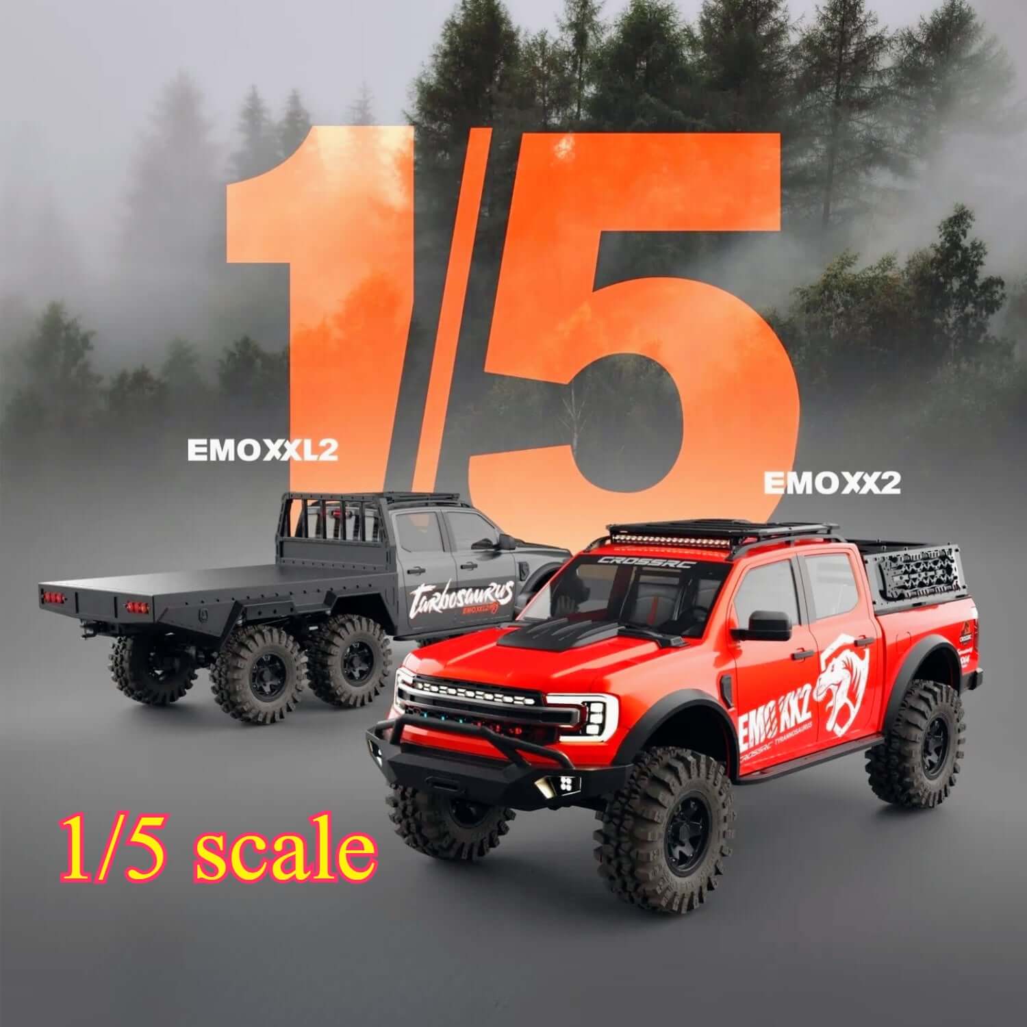 CROSSRC EMO XX2 1/5 scale off-road climbing truck full body angle