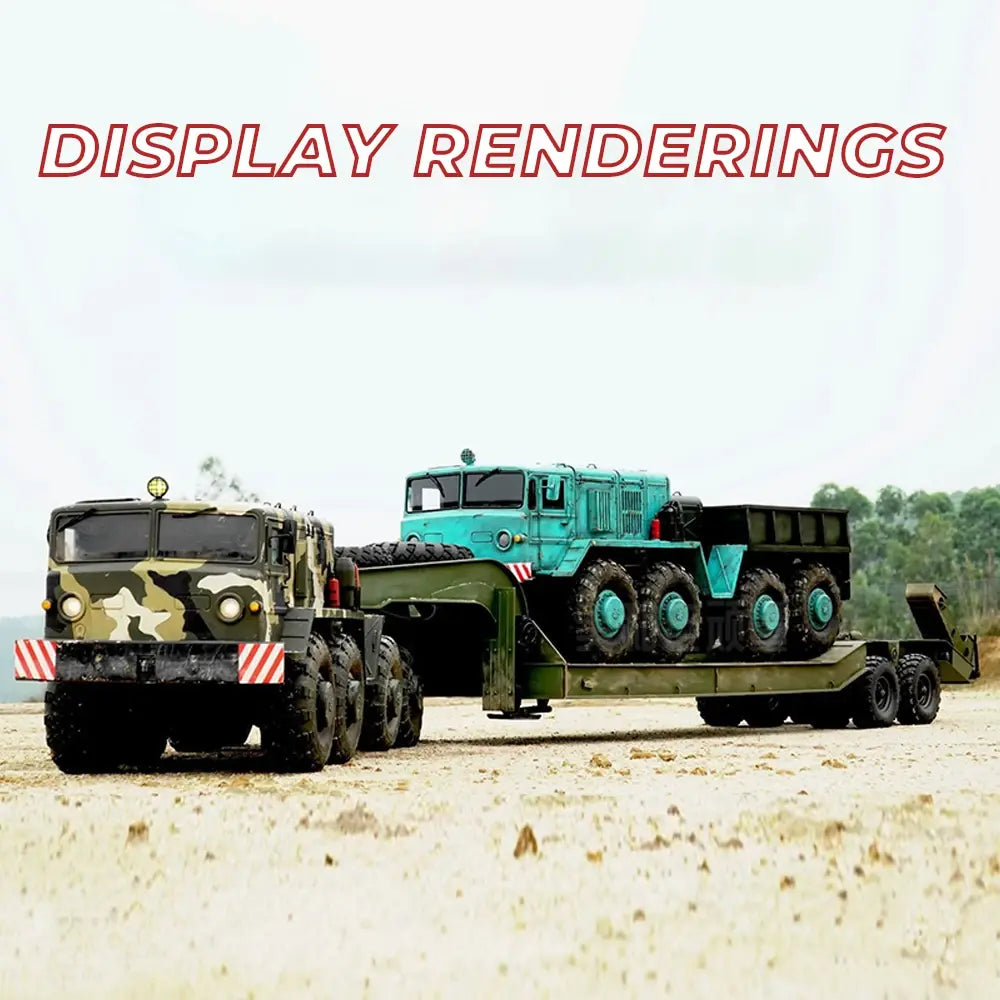 CROSSRC BC8 HG Tractor Military Truck Electric Remote Control RC Tail Lift Plate Towing Flat Trailer T247 - FUNYAT