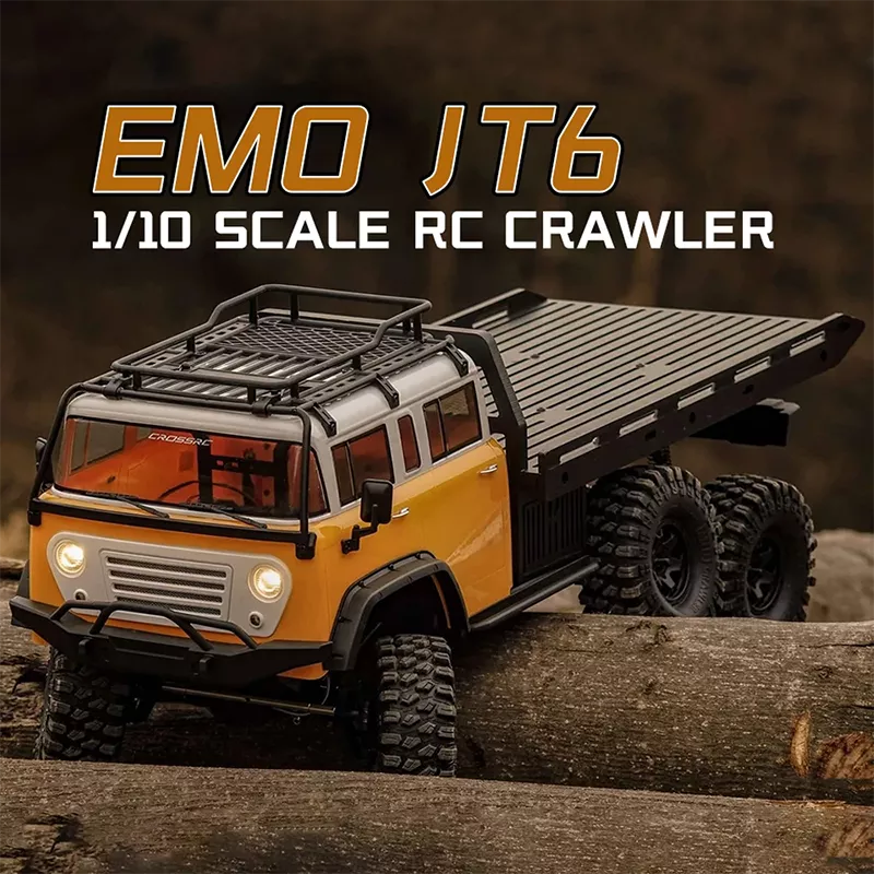 CROSSRC EMO JT6 6WD 6X6 1/10 RC Car Climbing Crawler Flatbed Truck Trailer Off Road Rescue Vehicle RTR