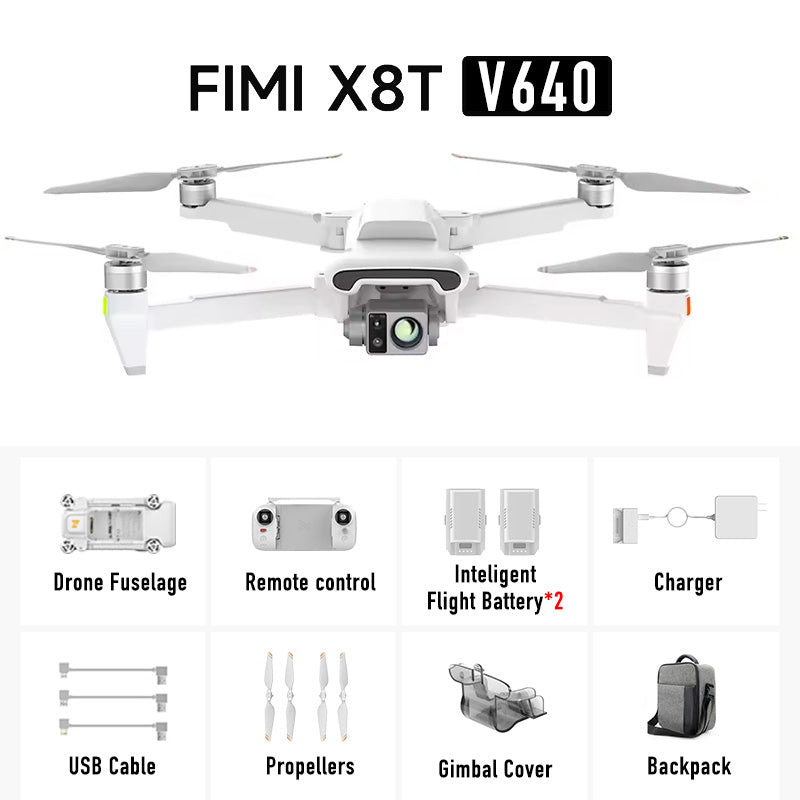 FIMI X8T V384 4K Drone Lnfrared Thermal Imaging 3-Camera gimbal system RokLink 5.0 20KM Transmission GPS Quadcopter