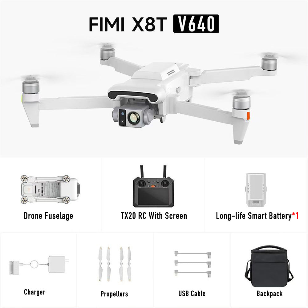 FIMI X8T V384 4K Drone Lnfrared Thermal Imaging 3-Camera gimbal system RokLink 5.0 20KM Transmission GPS Quadcopter
