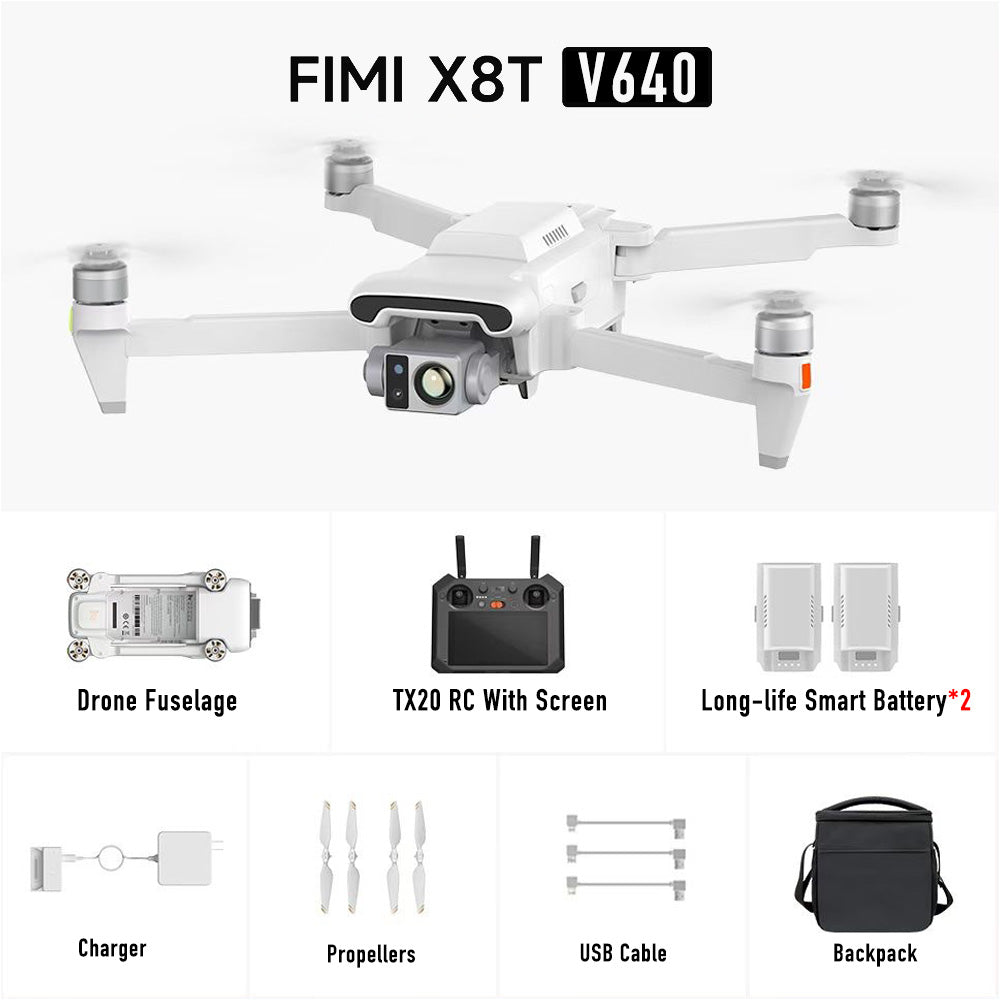 FIMI X8T V384 4K Drone Lnfrared Thermal Imaging 3-Camera gimbal system RokLink 5.0 20KM Transmission GPS Quadcopter
