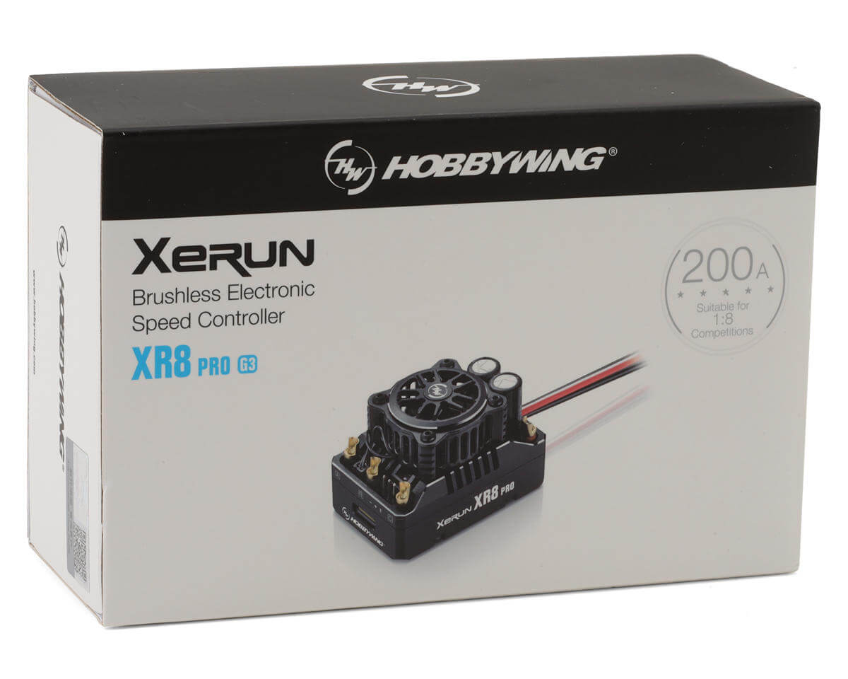Hobbywing XeRun XR8 Pro G3 200A 2-4S Sensored Brushless ESC for 1/8 RC Buggy & Truggy - RC Car Parts | FUNYAT