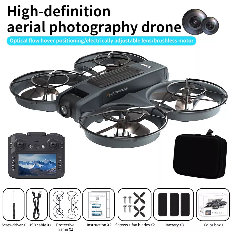 X226 VR Drone Screen Control HD Aerial Photography Dual-Camera Optical Flow Positioning Brushless Quadcopter Screen Control Version 3 Battery - FPV Drone | FUNYAT