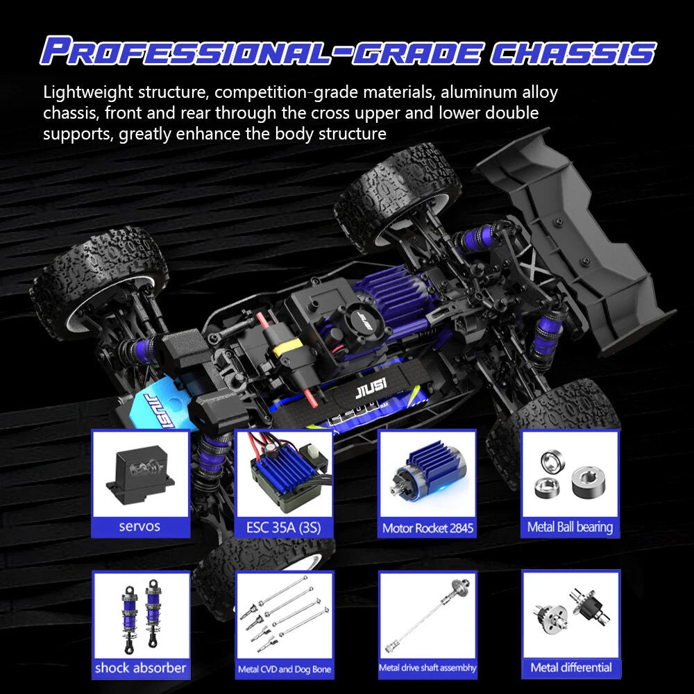 JIUSI WB12-PRO 1/12 RC Car — 80KM/H Brushless 4WD Off-Road Truck 3S Battery RTR