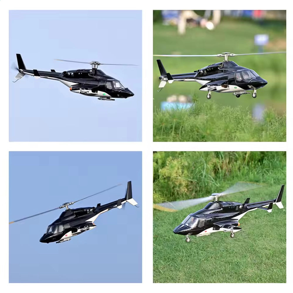 FLYWING Airwolf 470 front view cockpit scale detailed interior black white livery 470-class