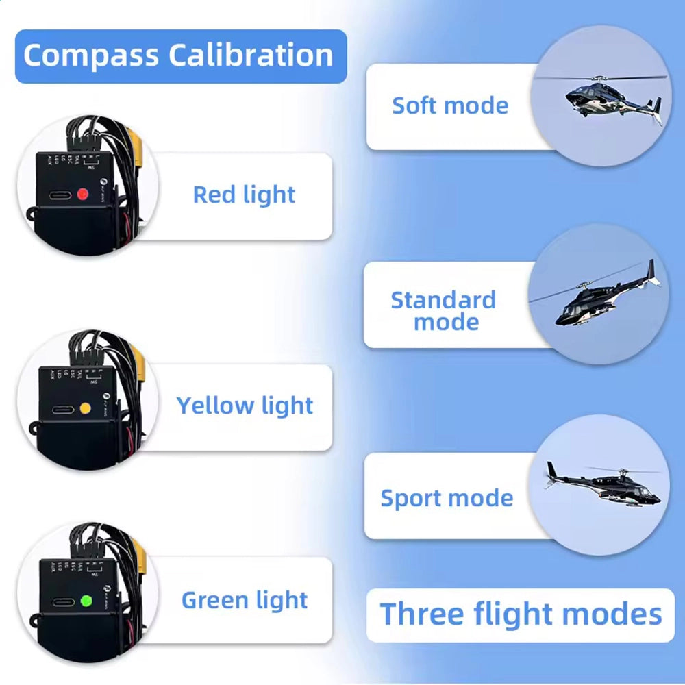 FLYWING Airwolf 470 automatic retractable landing gear extended position scale RC helicopter