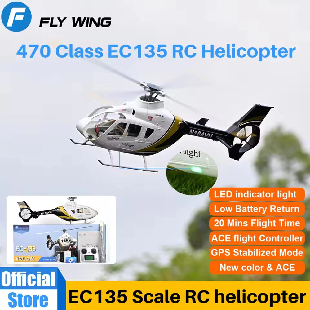 FLYWING EC-135 470L side profile EC-135 scale fuselage twin-engine utility helicopter design