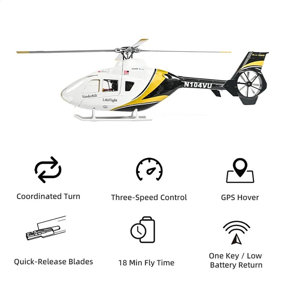FLYWING EC-135 470L 4S 5000mAh LiPo battery 18 minutes reference flight time outdoor scale flying