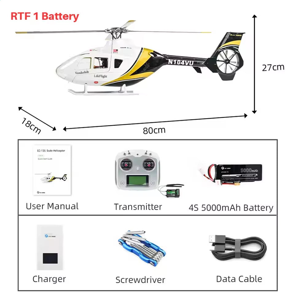 FLYWING EC-135 470L PNP version plug and play 470L scale helicopter without transmitter receiver