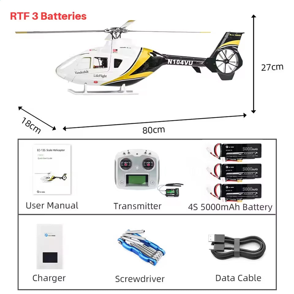 FLYWING EC-135 470L scale 4-blade GPS ACE RC helicopter RTF PNP outdoor flying FUNYAT