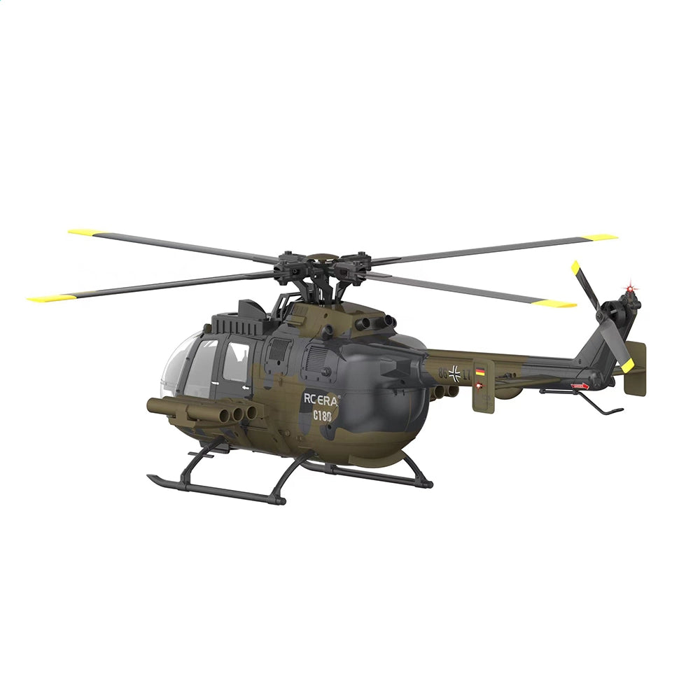 RCERA C180 BO-105 side profile 325mm rotor diameter 330mm body length scale RC helicopter