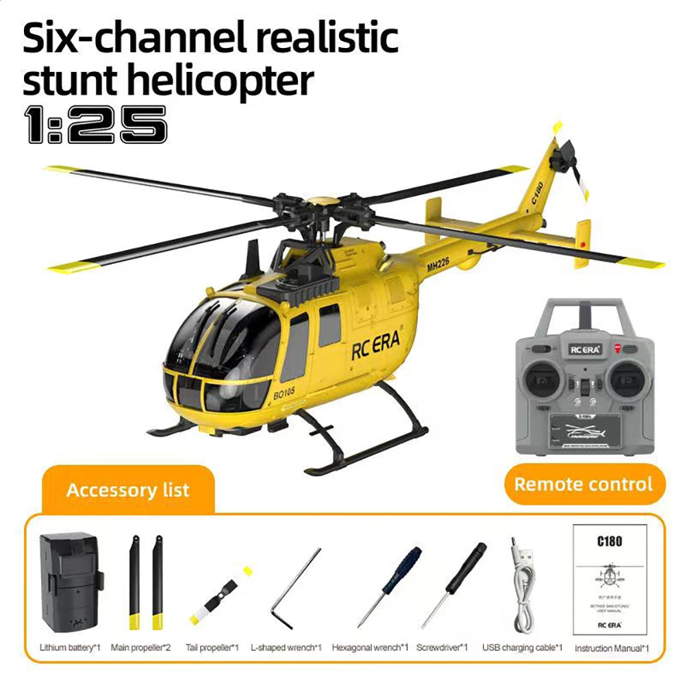 RCERA C180 BO-105 brushless scale RC helicopter 6G gyro optical flow TOF altitude hold RTF FUNYAT