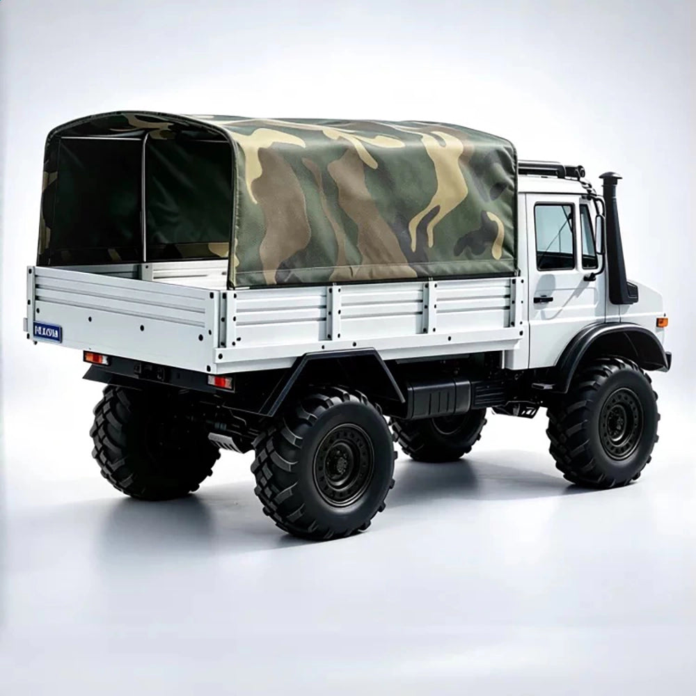 WLtoys 064308 military cargo canopy installed side view 1/6 off-road RC truck