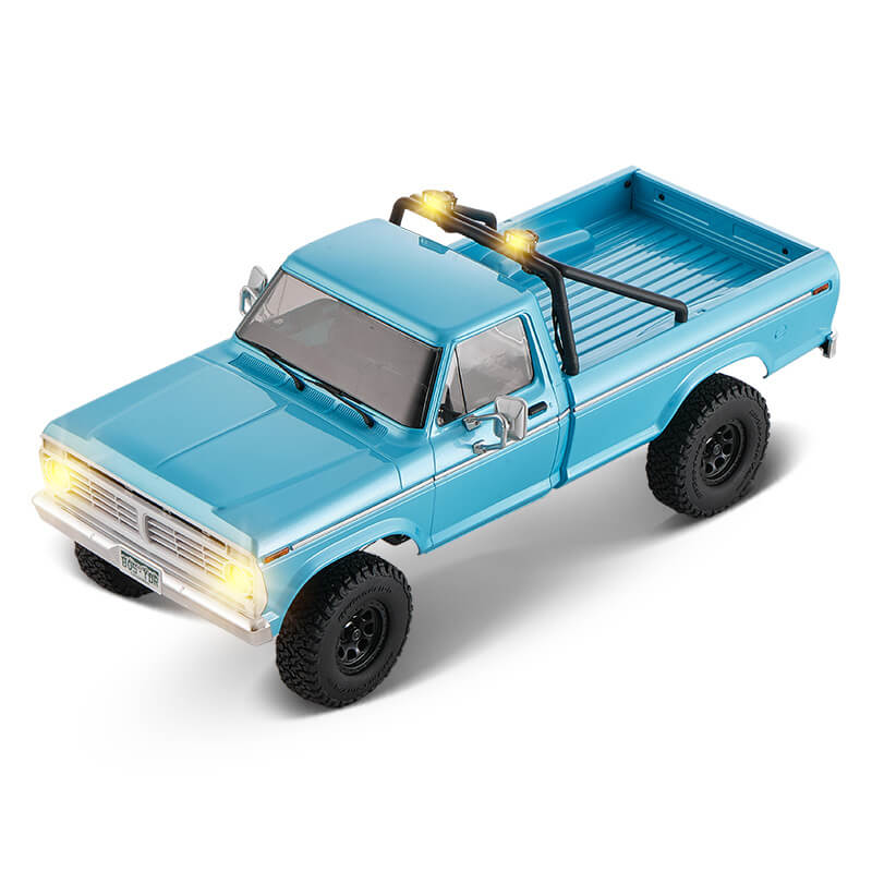 FMS FCX18 II Ford F-100 1:18 Scale 4WD RC Crawler — LCG Chassis, 2-Speed Gearbox, Magnetic Body Release, RTR Cerulean - RC Car | FUNYAT