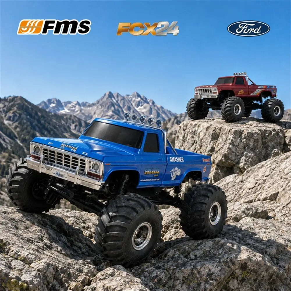 FMS FCX24 Ford F-100 1/24 Scale 4WD RC Crawler — Officially Licensed, 2-Speed, LED Lights, Portal Axles, RTR