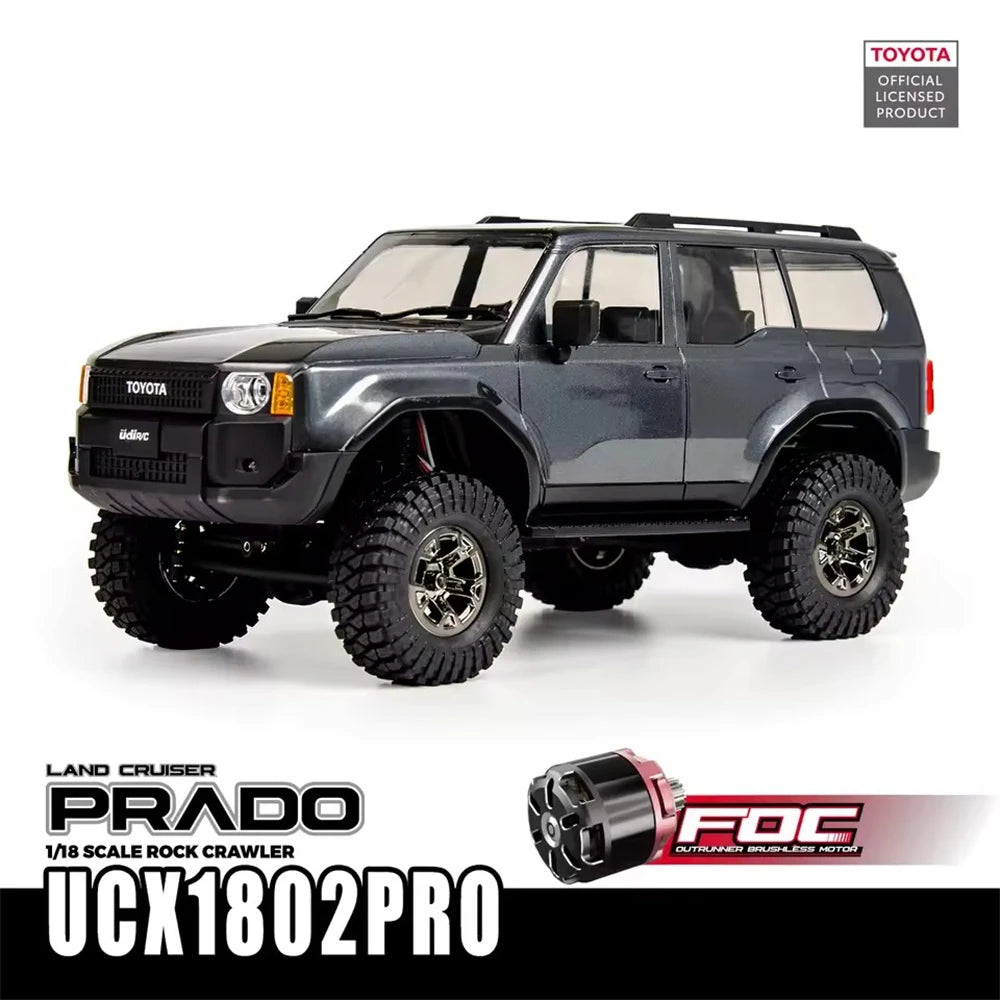 UDIRC UCX1802PRO 1/18 Toyota Land Cruiser Prado LC250 RC Crawler — Brushless 4WD, Metal Gears, LED Lights, Official Licensed RTR - RC Car | FUNYAT