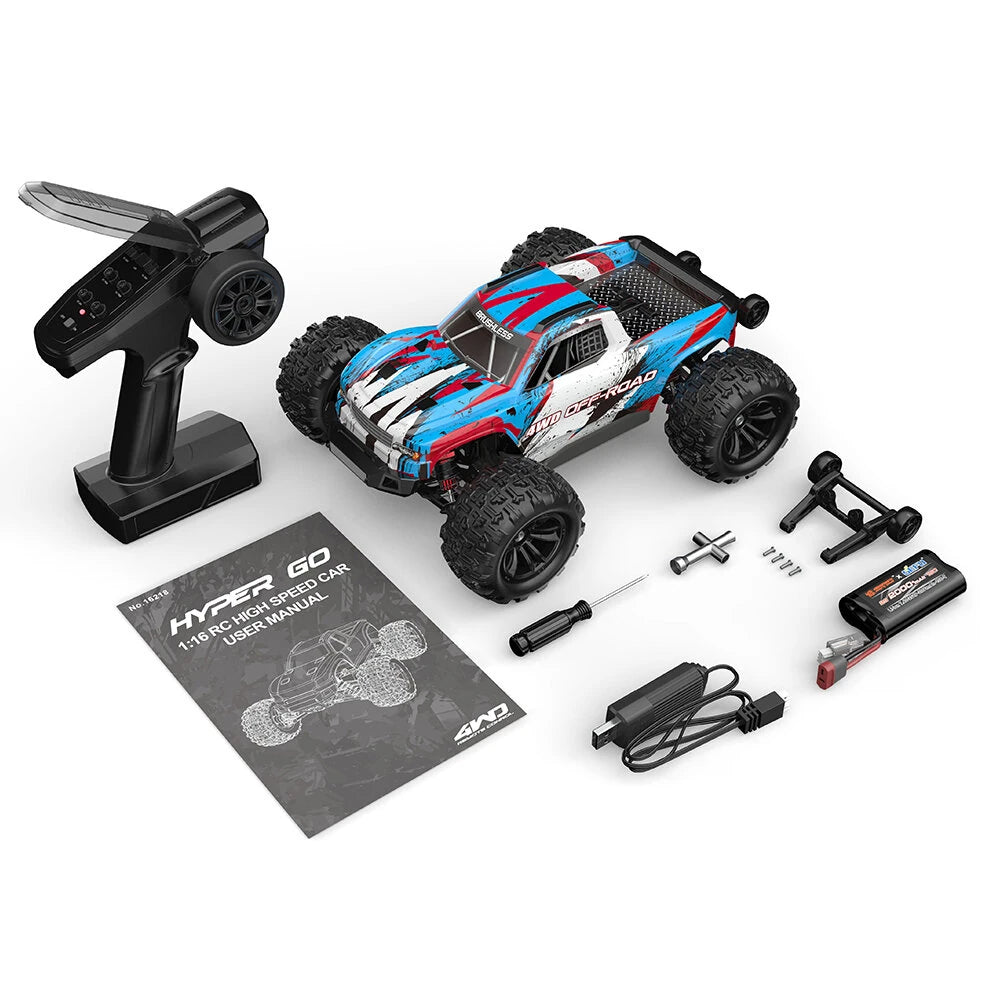 MJX Hyper Go 16218 1/16 Brushless 4WD RC Monster Truck — 45 km/h High-Speed Off-Road RTR 16218 - RC Car | FUNYAT