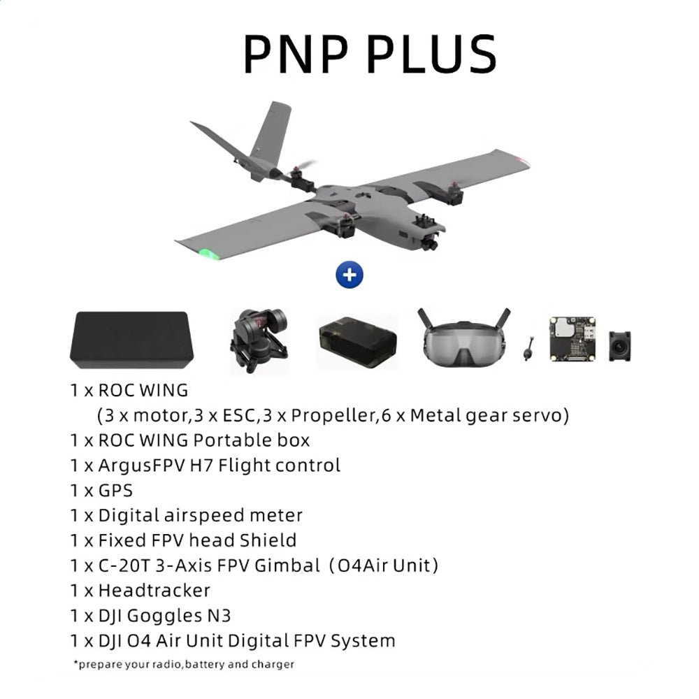 AFModel ROCWING VTOL FPV Airplane 3-Axis Stabilized Fixed-Wing UAV RC Aircraft PNP PLUS - ACCESSORIES | FUNYAT