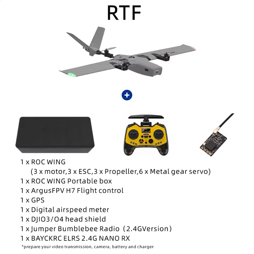 AFModel ROCWING VTOL FPV Airplane 3-Axis Stabilized Fixed-Wing UAV RC Aircraft RTF - ACCESSORIES | FUNYAT