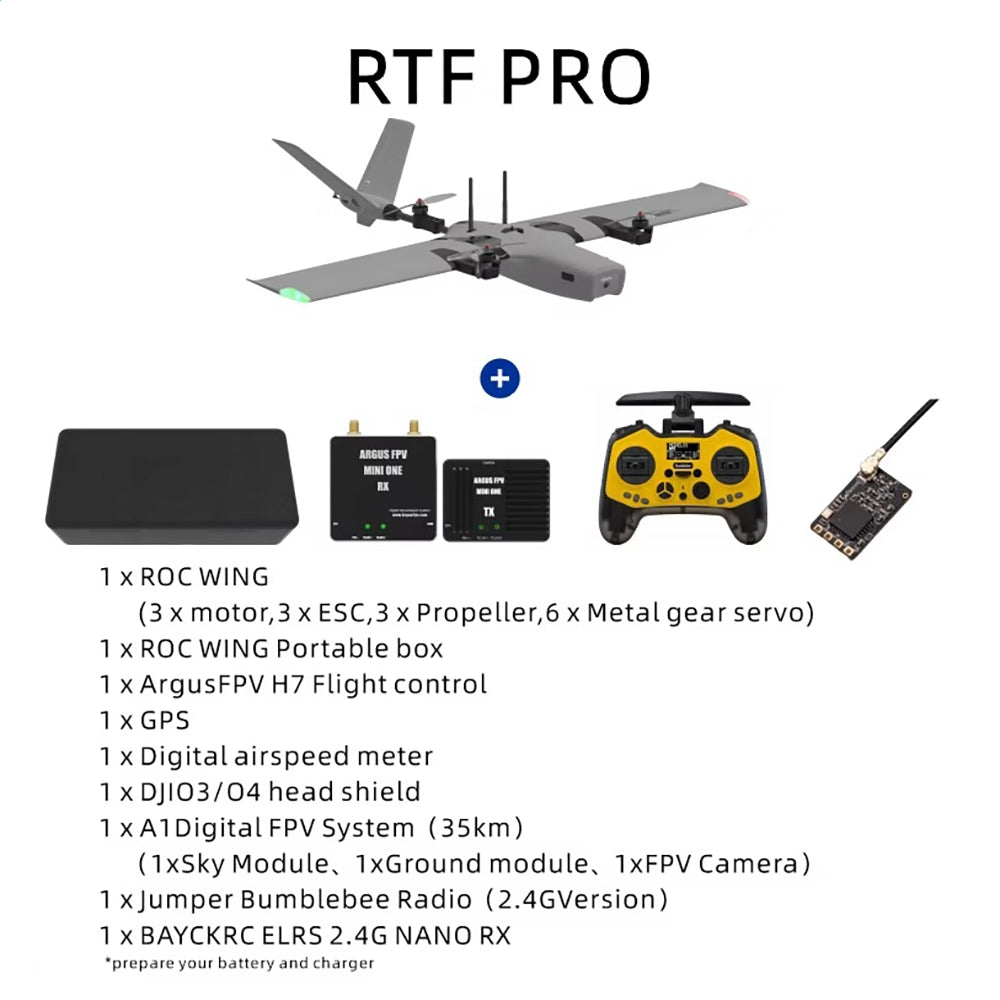AFModel ROCWING VTOL FPV Airplane 3-Axis Stabilized Fixed-Wing UAV RC Aircraft RTF PRO - ACCESSORIES | FUNYAT