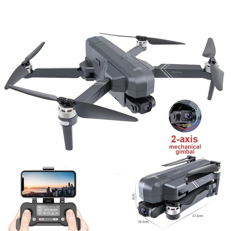 SJRC F11S/F11 4K PRO RC Drone 3KM Repeater 4K HD Camera 2-Axis Electronic Stabilization Gimbal Brushless Foldable Quadcopter