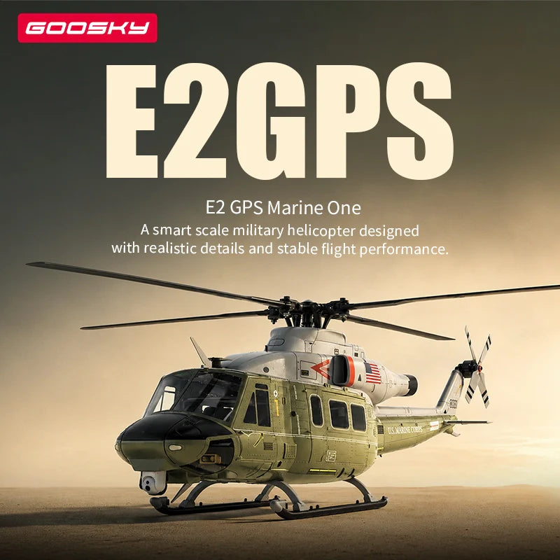 「極美品」GOOSKY E2 UJ35 　RTF　1/35ラジコンヘリコプター GOOSKY E2 UH-1Y Army Green VENOM GPS RC Helicopter 1/35 Scale | FUNYAT