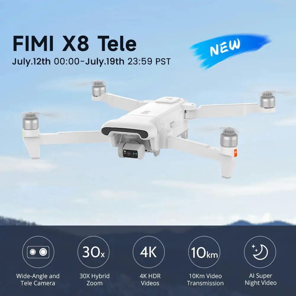 FIMI X8 TELE 4K Drone 3-Axis Gimbal HDR 48MP 30X Camera GPS 10KM Professional aerial photography Quadcopter