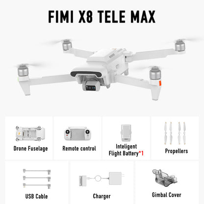 FIMI X8 TELE MAX 3-Axis Gimbal 4K Drone HDR 48MP 30x Camera GPS 15KM Professional aerial photography Quadcopter