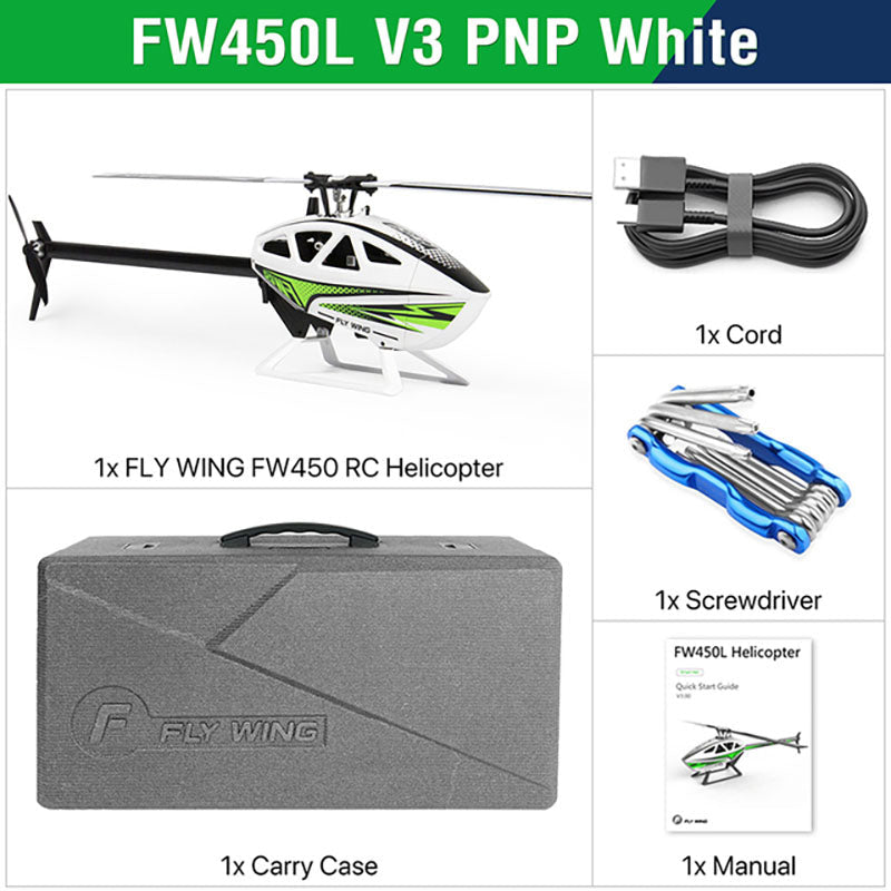 Remote Control Helicopter for Kids Adults,FLY WING FW450L V3 6CH 3D Auto Acrobatics GPS Altitude Hold RC Helicopter