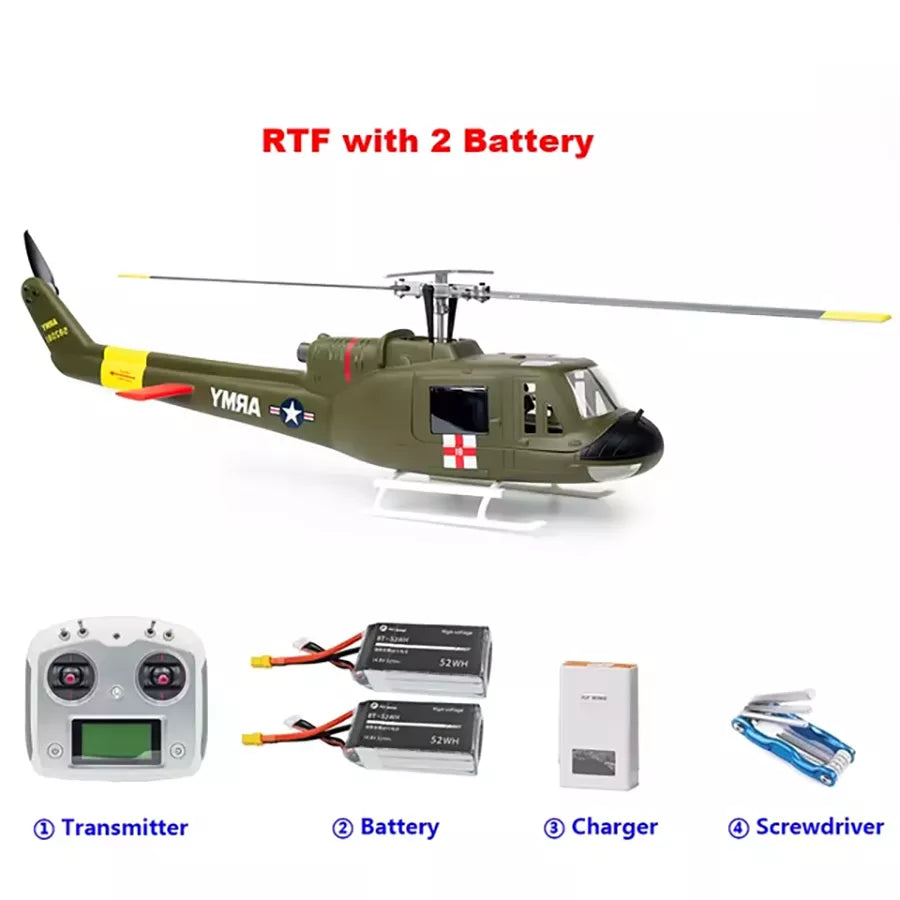 FLYWING UH1 Huey Helicopter V4 Upgrade Version 450L Class 6CH Brushless GPS Stabilized Altitude Hold RC Helicopter H1 Flight Controller