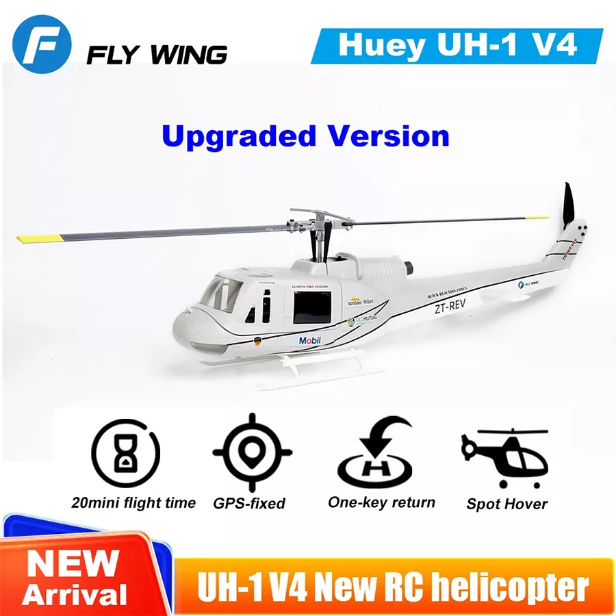 FLYWING UH1 Huey Helicopter V4 Upgrade Version 450L Class 6CH Brushless GPS Stabilized Altitude Hold RC Helicopter H1 Flight Controller