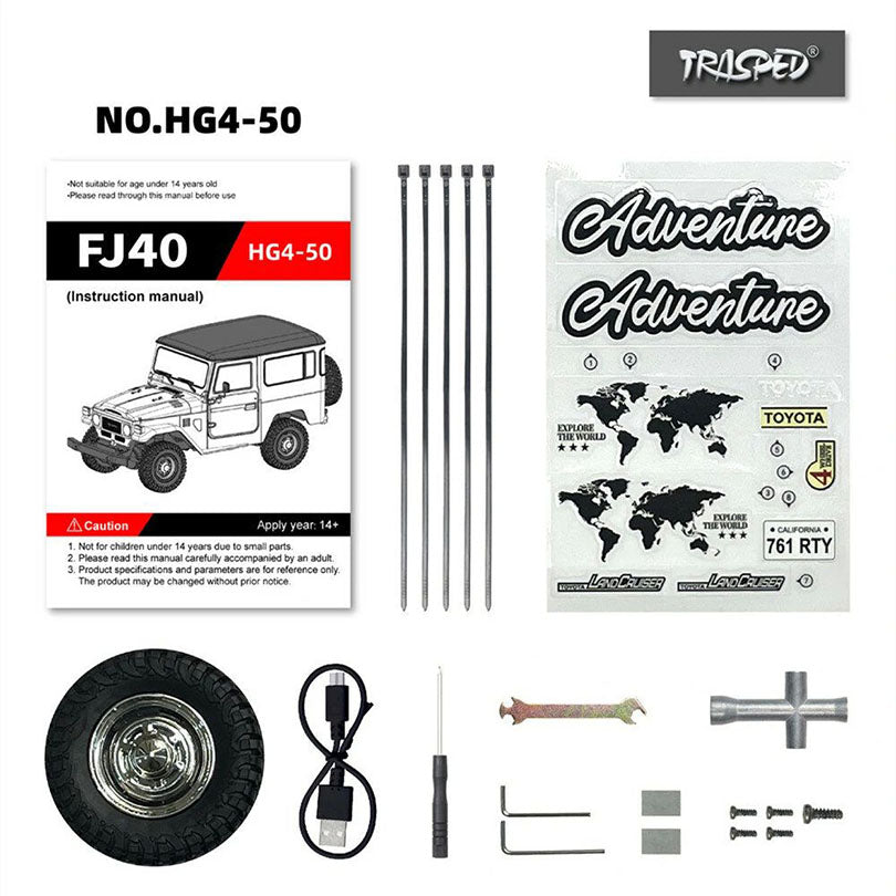 HG HG4-50 TRASPED 1/16 2.4G 4WD RC Car Rock Crawler LED Light Off-Road Climbing Truck RTR Full Proportional Models Toys