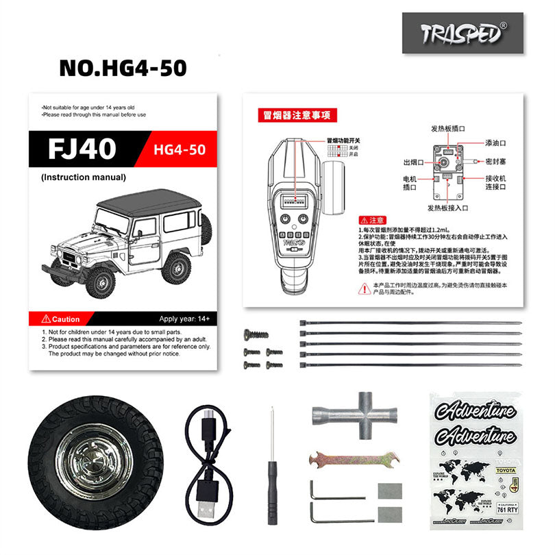 HG HG4-50 TRASPED 1/16 2.4G 4WD RC Car Rock Crawler LED Light Off-Road Climbing Truck RTR Full Proportional Models Toys