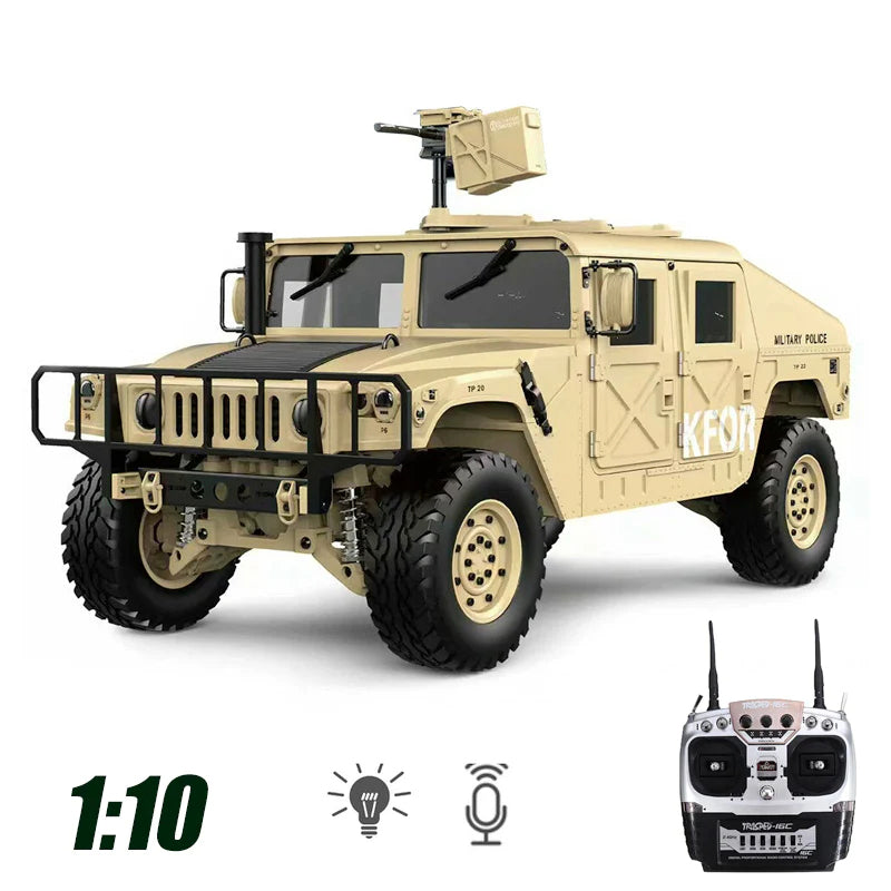 HG P408 RC Car 1/10 2.4G 4WD U.S.4X4 Hummer Military Vehicle Truck Toys