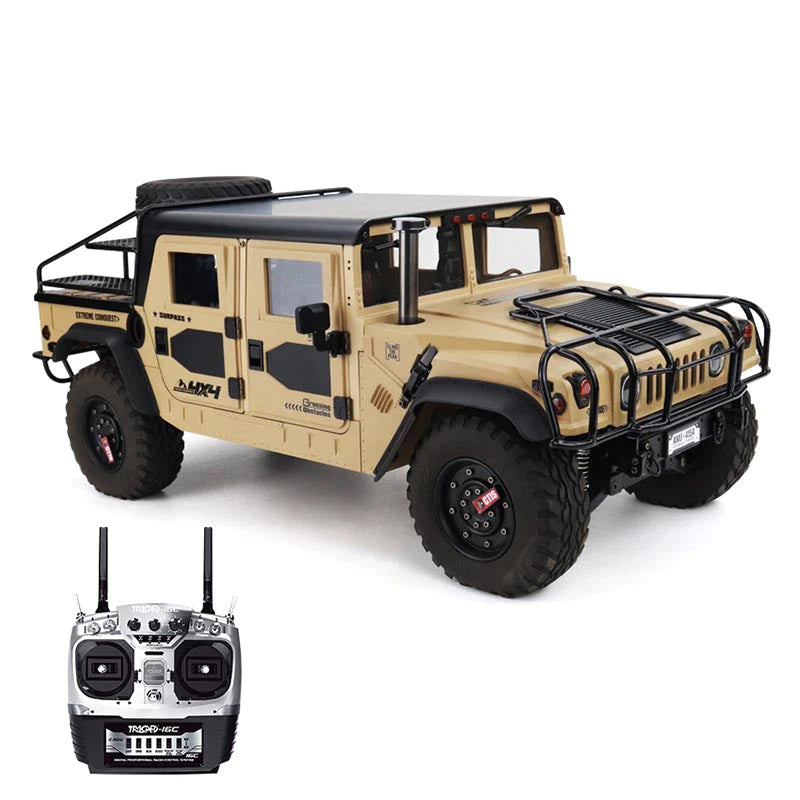 HG P415A 4WD U.S.4X4 Hummer H1 Military Truck 1/10 RC Car Metal Simulation Pickup Upgraded Sound/Light effect Toys