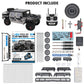 HG P415A 4WD U.S.4X4 Hummer H1 Military Truck 1/10 RC Car Metal Simulation Pickup Upgraded Sound/Light effect Toys